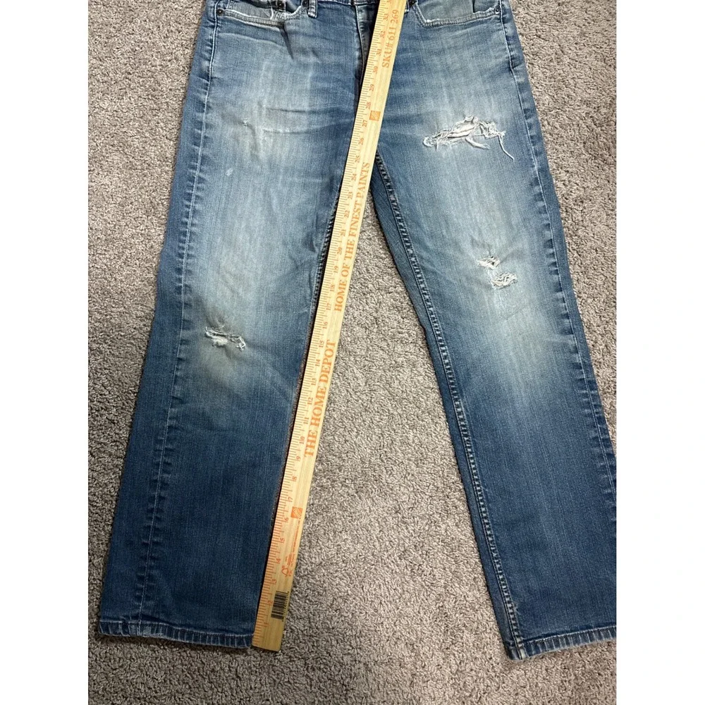 Levis 511 Slim Fit Distressed Blue Denim Jeans Mens Medium Wash 33X30